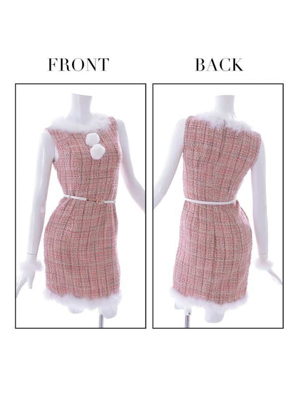 画像16: SALE!ミディアム丈/ ツイード/ ワンピースタイトサンタ【sugar nine サンタコス 5点セット】【XS-XLサイズ/3カラー】[YMT]