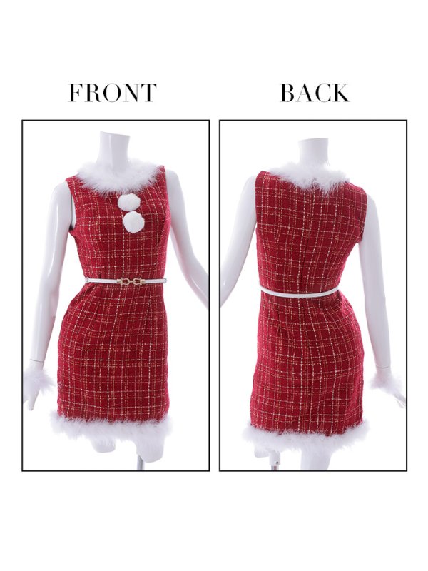 画像19: SALE!ミディアム丈/ ツイード/ ワンピースタイトサンタ【sugar nine サンタコス 5点セット】【XS-XLサイズ/3カラー】[YMT]