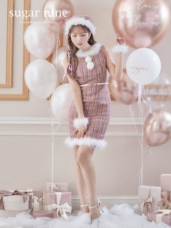 画像20: SALE!ミディアム丈/ ツイード/ ワンピースタイトサンタ【sugar nine サンタコス 5点セット】【XS-XLサイズ/3カラー】[YMT]