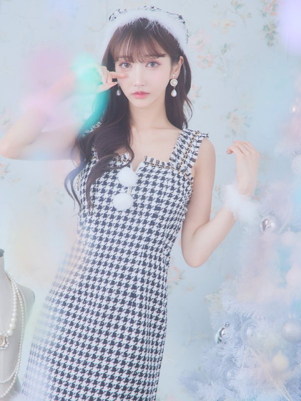 画像7: SALE!【サンタコス 4点セット】【XS-XLサイズ/2カラー】チェーンモチーフフロントジップタイトドレスサンタコスプレ[YMT]