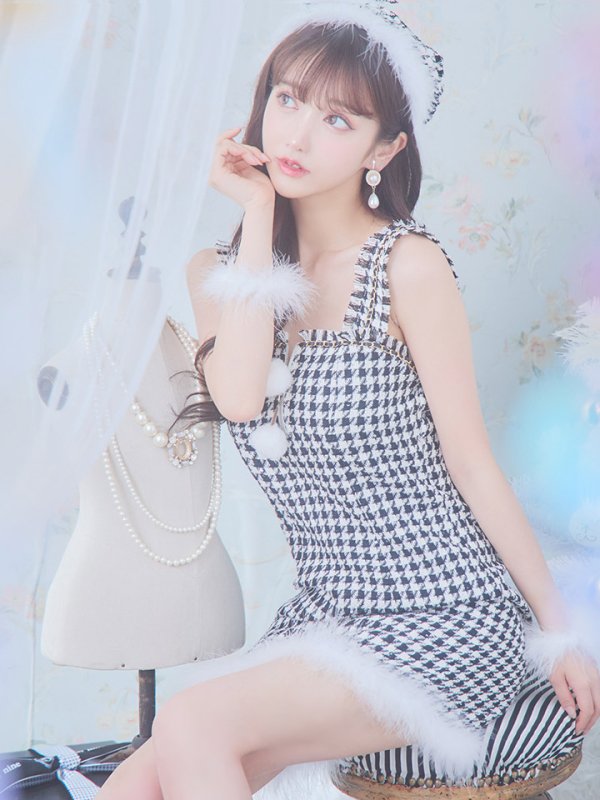 画像17: SALE!【サンタコス 4点セット】【XS-XLサイズ/2カラー】チェーンモチーフフロントジップタイトドレスサンタコスプレ[YMT]