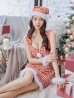 画像9: SALE!【サンタコス 4点セット】【XS-XLサイズ/2カラー】チェーンモチーフフロントジップタイトドレスサンタコスプレ[YMT]