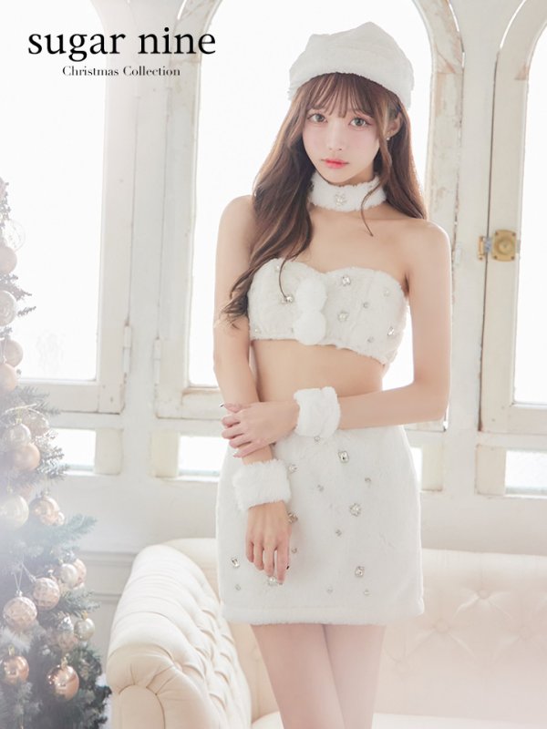 画像3: 【即日発送】もこもこバニービジューセットアップサンタ【sugar nine サンタコス 8点セット】【XS-Mサイズ/1カラー】[YMT]