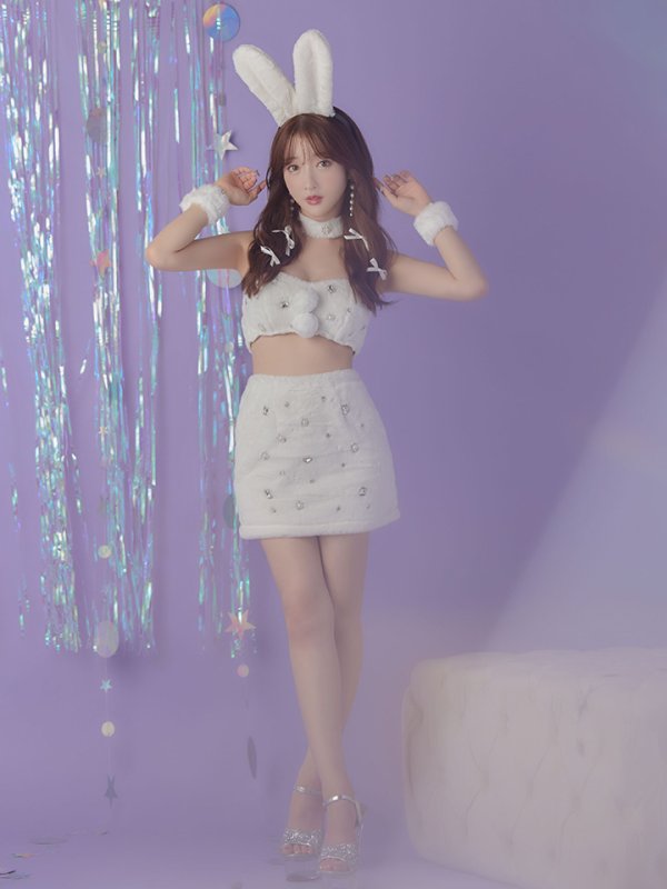 画像5: 【即日発送】もこもこバニービジューセットアップサンタ【sugar nine サンタコス 8点セット】【XS-Mサイズ/1カラー】[YMT]