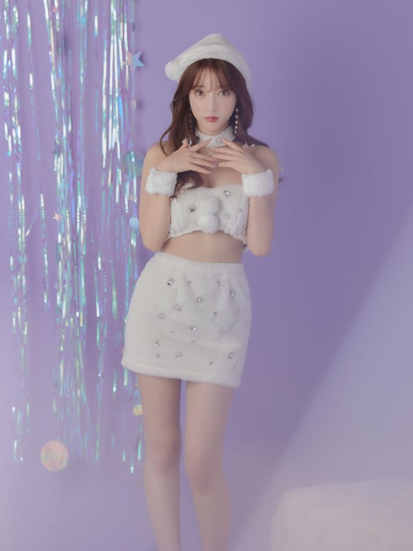 画像6: 【即日発送】もこもこバニービジューセットアップサンタ【sugar nine サンタコス 8点セット】【XS-Mサイズ/1カラー】[YMT]