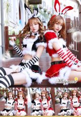 【即日発送】【クリスマスコスプレ8点セット】【Malymoon/マリームーン】バニーサンタクロースコスチューム【フリーサイズ/2カラー】[YMT]