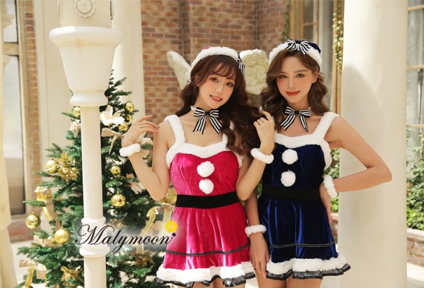画像7: 【即日発送】【クリスマスコスプレ6点セット】【Malymoon/マリームーン】ワンピースサンタ2カラー【フリーサイズ/2カラー】[YMT]