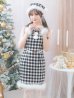 画像7: 【サンタコス 5点セット】【XS-XLサイズ/2カラー】ギンガムチェック タイトワンピースサンタコスプレ[YMT]