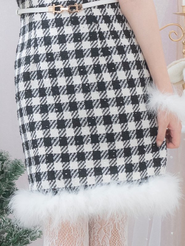 画像13: 【サンタコス 5点セット】【XS-XLサイズ/2カラー】ギンガムチェック タイトワンピースサンタコスプレ[YMT]