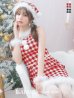 画像2: 【サンタコス 5点セット】【XS-XLサイズ/2カラー】ギンガムチェック タイトワンピースサンタコスプレ[YMT] (2)