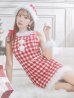 画像22: 【サンタコス 5点セット】ギンガムチェック タイトワンピースサンタコスプレ【XS-XLサイズ/2カラー】[YMT]