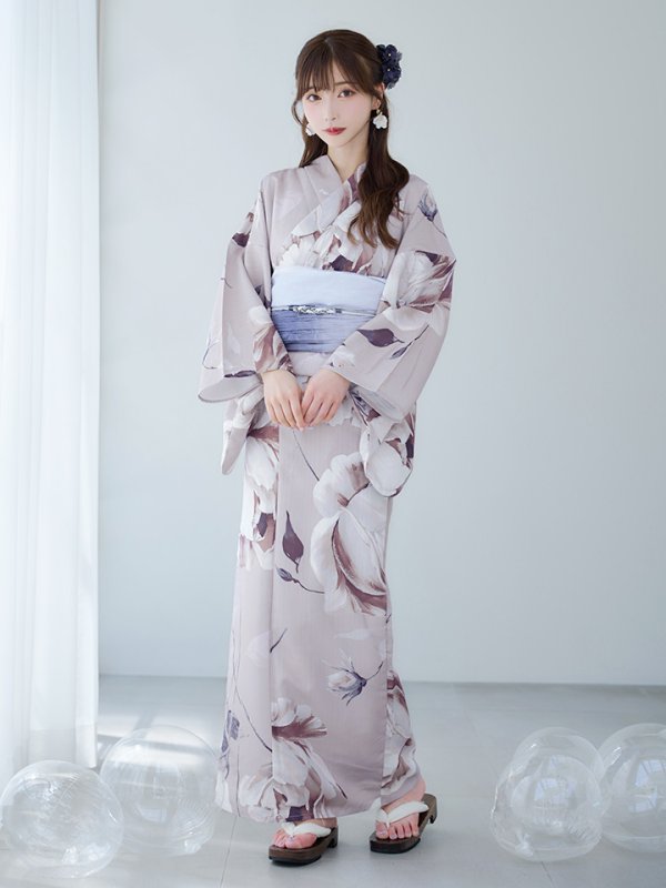 画像4: 【即日発送】【浴衣セール】ロマンティックピオニー浴衣【浴衣３点セット 浴衣/帯/下駄】[YMT]