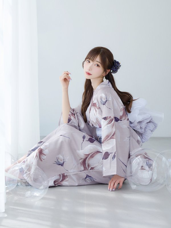 画像7: 【即日発送】【浴衣セール】ロマンティックピオニー浴衣【浴衣３点セット 浴衣/帯/下駄】[YMT]