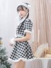 画像3: 【即日発送！】【sugar nine サンタコス 5点セット】【XS-Lサイズ/2カラー】ギンガムチェック セットアップフレアサンタコスプレ[YMT]