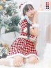画像12: 【即日発送！】【sugar nine サンタコス 5点セット】【XS-Lサイズ/2カラー】ギンガムチェック セットアップフレアサンタコスプレ[YMT]