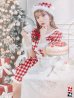 画像22: 【即日発送！】【sugar nine サンタコス 5点セット】【XS-Lサイズ/2カラー】ギンガムチェック セットアップフレアサンタコスプレ[YMT]