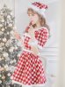 画像26: 【即日発送！】【sugar nine サンタコス 5点セット】【XS-Lサイズ/2カラー】ギンガムチェック セットアップフレアサンタコスプレ[YMT]
