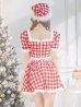 画像28: 【即日発送！】【sugar nine サンタコス 5点セット】【XS-Lサイズ/2カラー】ギンガムチェック セットアップフレアサンタコスプレ[YMT]