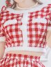 画像29: 【即日発送！】【sugar nine サンタコス 5点セット】【XS-Lサイズ/2カラー】ギンガムチェック セットアップフレアサンタコスプレ[YMT]