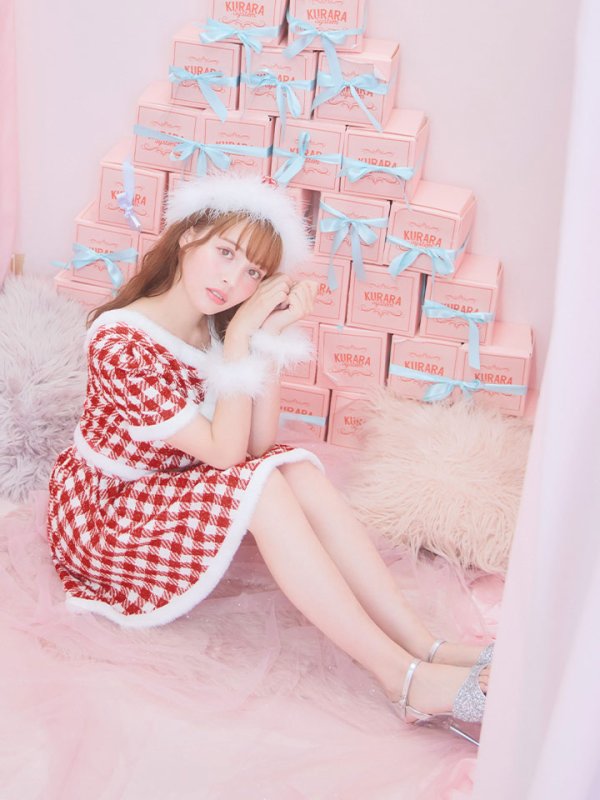 画像11: 【即日発送！】【サンタコス 5点セット】【XS-Lサイズ/2カラー】ギンガムチェック セットアップフレアコスプレ[YMT]