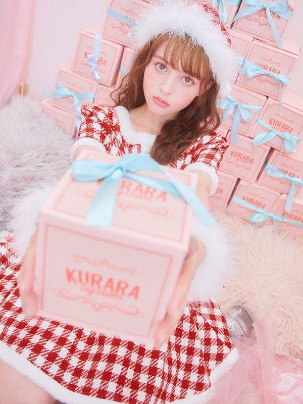 画像14: 【即日発送！】【サンタコス 5点セット】【XS-Lサイズ/2カラー】ギンガムチェック セットアップフレアコスプレ[YMT]