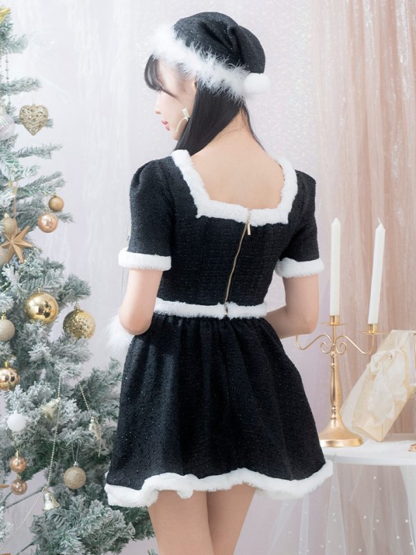 画像10: 【即日発送！】【サンタコス 5点セット】【XS-Lサイズ/2カラー】ラメツイードセットアップサンタ[YMT]