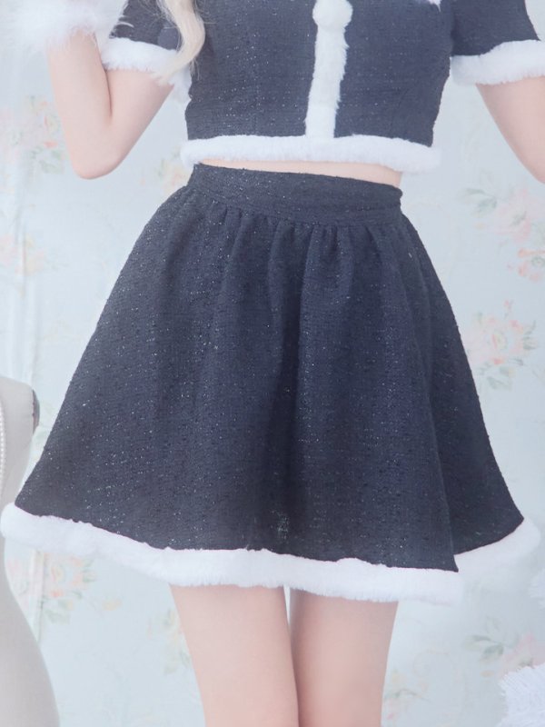 画像20: 【即日発送！】【サンタコス 5点セット】【XS-Lサイズ/2カラー】ラメツイードセットアップサンタ[YMT]