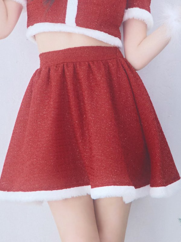 画像32: 【即日発送！】【サンタコス 5点セット】【XS-Lサイズ/2カラー】ラメツイードセットアップサンタ[YMT]