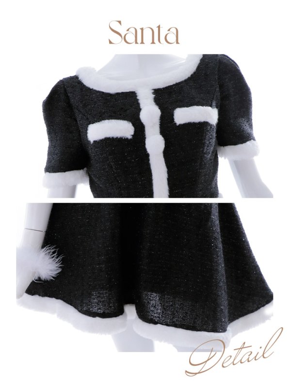 画像41: 【即日発送！】【サンタコス 5点セット】【XS-Lサイズ/2カラー】ラメツイードセットアップサンタ[YMT]