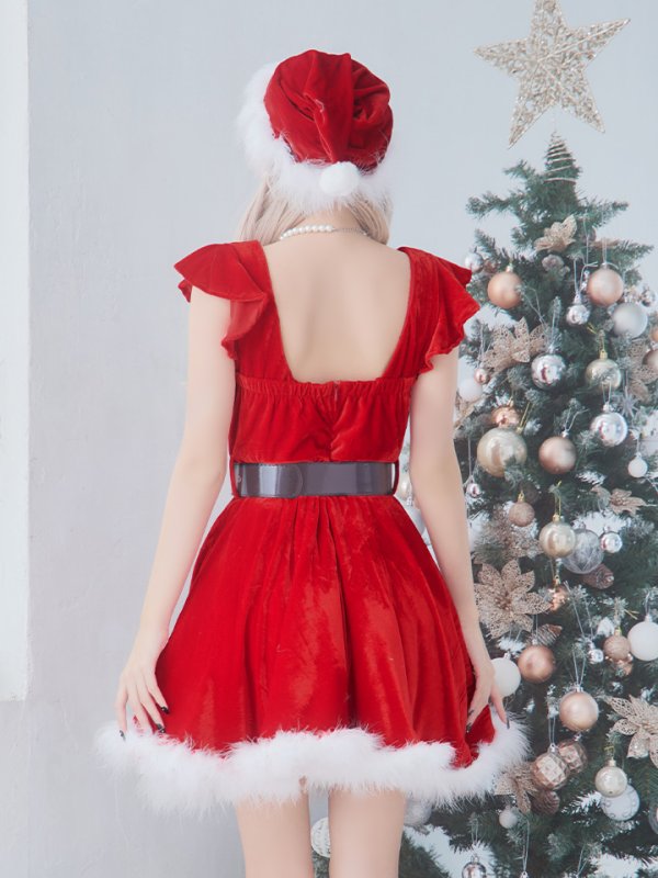 画像28: 【即日発送！】【サンタコス 5点セット】【S-XLサイズ/1カラー】ジャケット付きフレアサンタ[YMT]