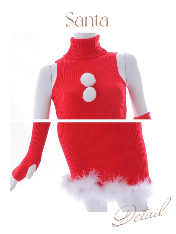 画像19: 【即日発送!】【サンタコス 4点セット】【S-Lサイズ/1カラー】ワンピースドレスサンタ[OF01]
