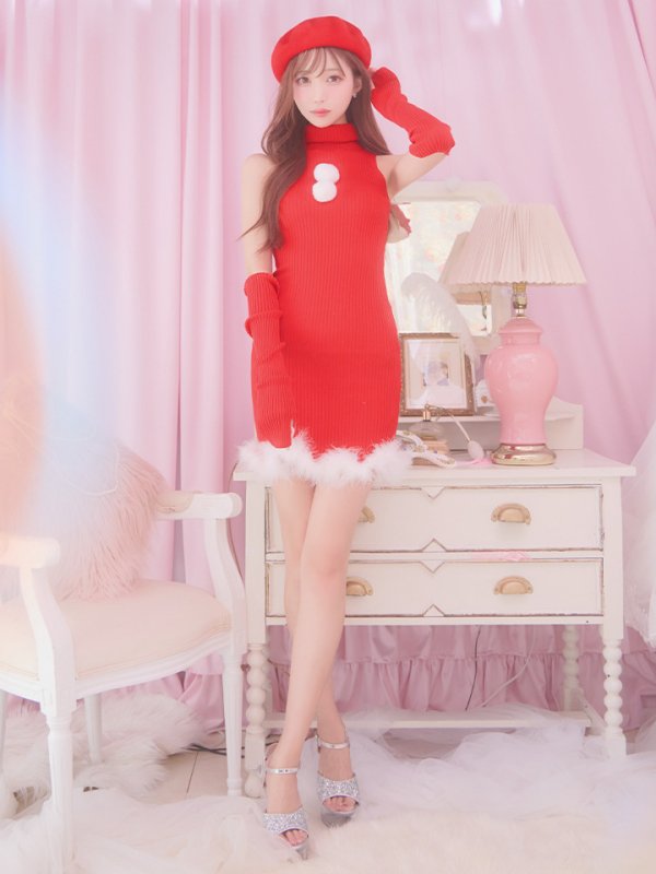 画像5: 【即日発送!】【サンタコス 4点セット】【S-Lサイズ/1カラー】ワンピースドレスサンタ[OF01]