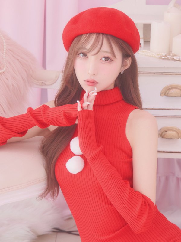 画像13: 【即日発送!】【サンタコス 4点セット】【S-Lサイズ/1カラー】ワンピースドレスサンタ[OF01]