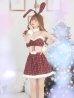 画像2: 【即日発送！】【サンタコス6点セット】【Fサイズ/1カラー】レッドチェックバニーサンタ[YMT][YMT] (2)