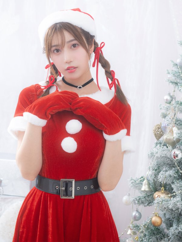 画像4: 【即日発送】【サンタコス 5点セット】【S-Lサイズ/2カラー】シンプルフレアサンタ[HC02]