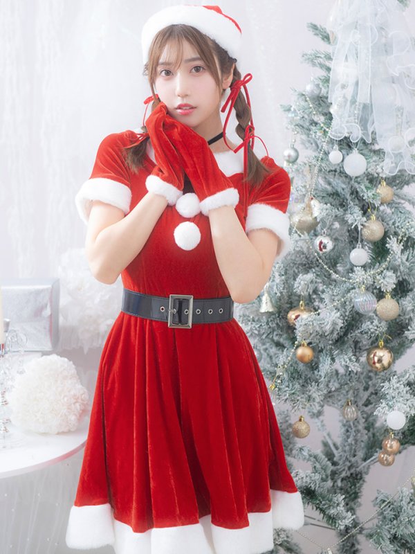 画像6: 【即日発送】【サンタコス 5点セット】【S-Lサイズ/2カラー】シンプルフレアサンタ[HC02]