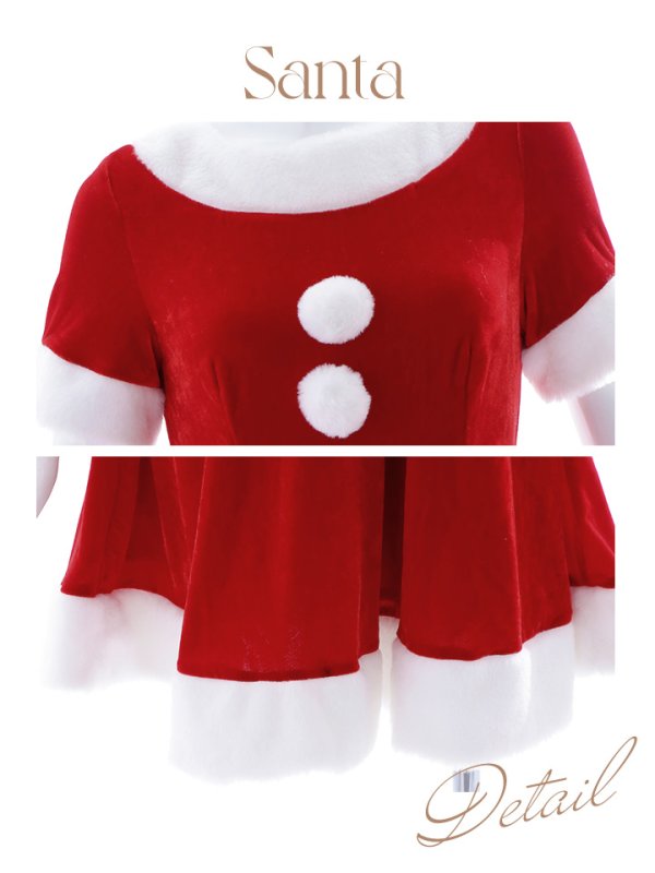 画像41: 【一部予約 / 11月上旬発送予定】【サンタコス 5点セット】【S-Lサイズ/2カラー】シンプルフレアサンタ[YMT]