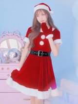 【即日発送！】【サンタコス 5点セット】【S-Lサイズ/2カラー】シンプルフレアサンタ[YMT]