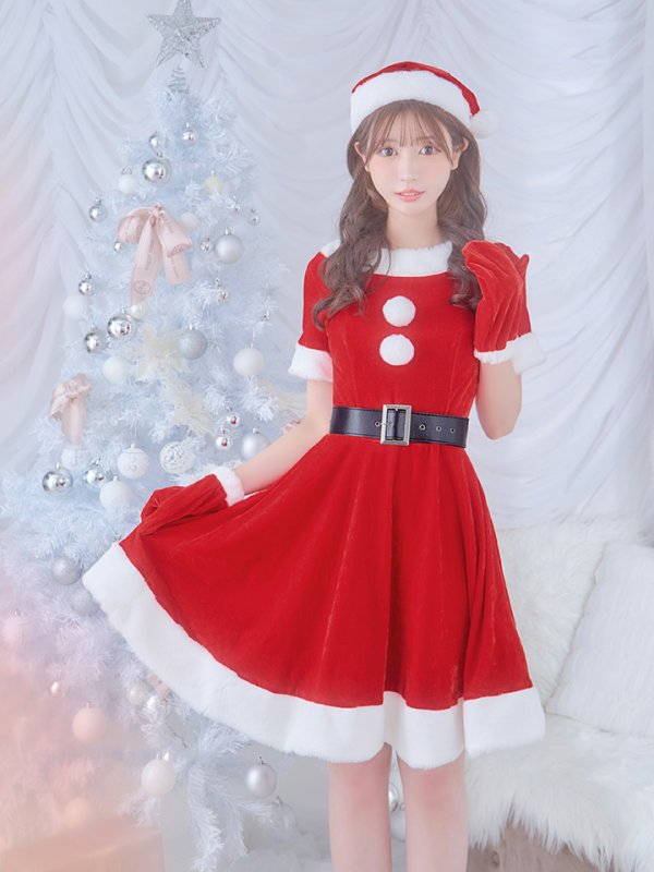 画像7: 【一部予約 / 11月上旬発送予定】【サンタコス 5点セット】【S-Lサイズ/2カラー】シンプルフレアサンタ[YMT]