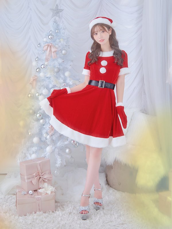 画像8: 【一部予約 / 11月上旬発送予定】【サンタコス 5点セット】【S-Lサイズ/2カラー】シンプルフレアサンタ[YMT]