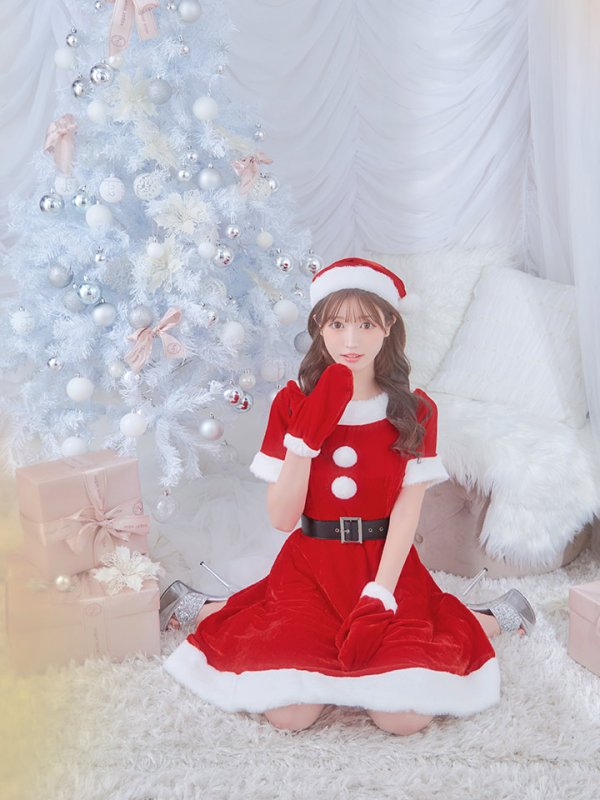 画像9: 【一部予約 / 11月上旬発送予定】【サンタコス 5点セット】【S-Lサイズ/2カラー】シンプルフレアサンタ[YMT]