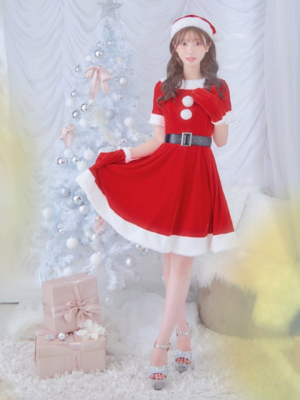 画像12: 【一部予約 / 11月上旬発送予定】【サンタコス 5点セット】【S-Lサイズ/2カラー】シンプルフレアサンタ[YMT]