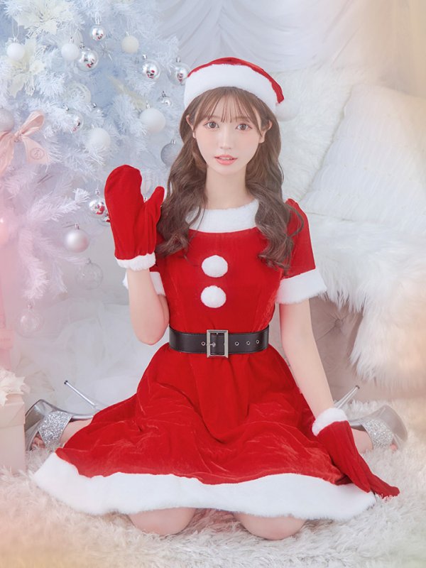 画像15: 【一部予約 / 11月上旬発送予定】【サンタコス 5点セット】【S-Lサイズ/2カラー】シンプルフレアサンタ[YMT]