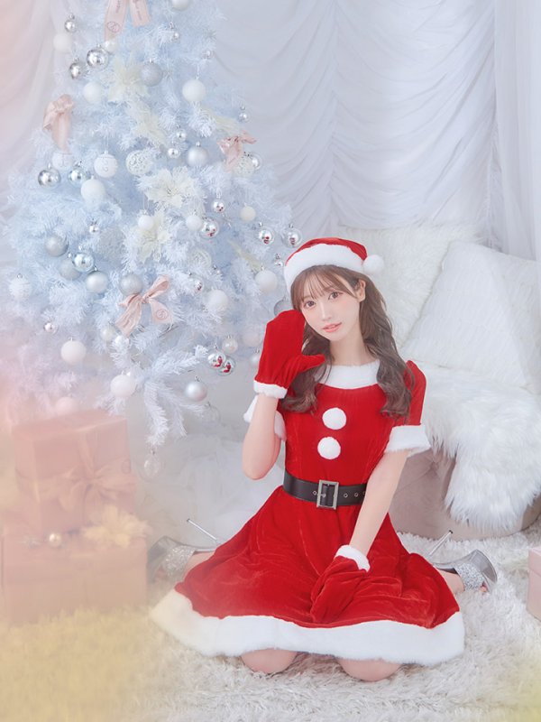 画像17: 【一部予約 / 11月上旬発送予定】【サンタコス 5点セット】【S-Lサイズ/2カラー】シンプルフレアサンタ[YMT]