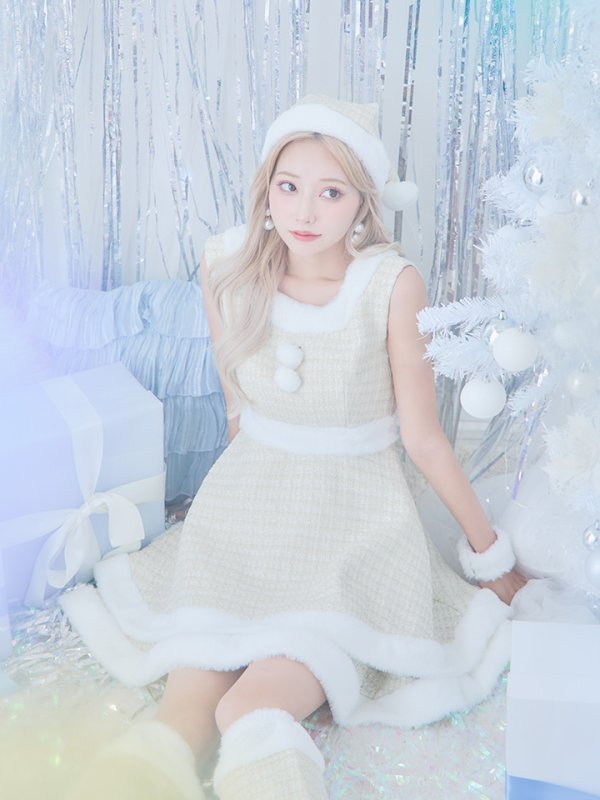 画像12: 即日発送!【サンタコス 5点セット】【S-Lサイズ/3カラー】ツイードチェック2段フレアスカートサンタコスプレ[YMT]