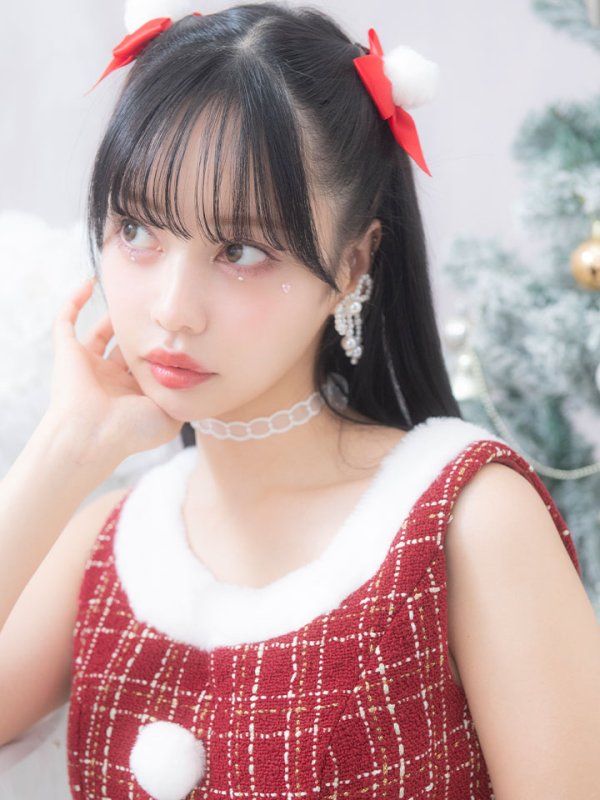 画像6: SALE!【サンタコス 6点セット】【XS-Lサイズ/1カラー】ツイードジャケットチェックセットアップサンタコスプレ[YMT]