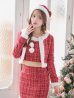 画像16: SALE!【サンタコス 6点セット】【XS-Lサイズ/1カラー】ツイードジャケットチェックセットアップサンタコスプレ[YMT]