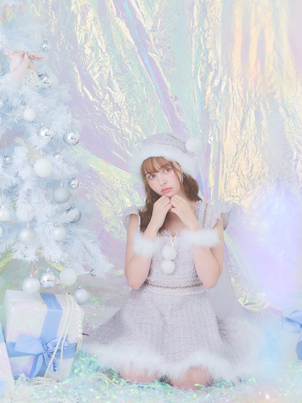 画像23: SALE!【サンタコス 4点セット】【S-Lサイズ/2カラー】チェーンモチーフフロントジップツイードフレアサンタコスプレ[YMT]