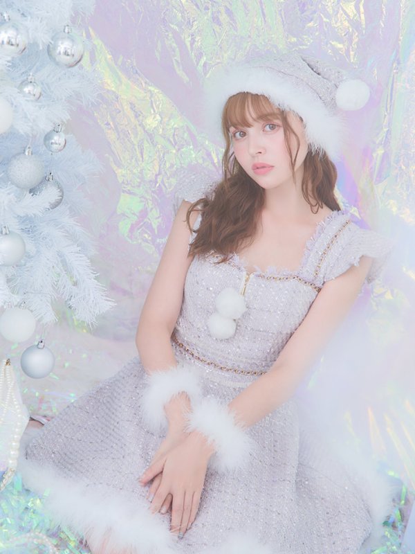 画像30: SALE!【サンタコス 4点セット】【S-Lサイズ/2カラー】チェーンモチーフフロントジップツイードフレアサンタコスプレ[YMT]