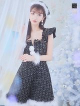 SALE!【サンタコス 4点セット】【S-Lサイズ/2カラー】チェーンモチーフフロントジップツイードフレアサンタコスプレ[YMT]